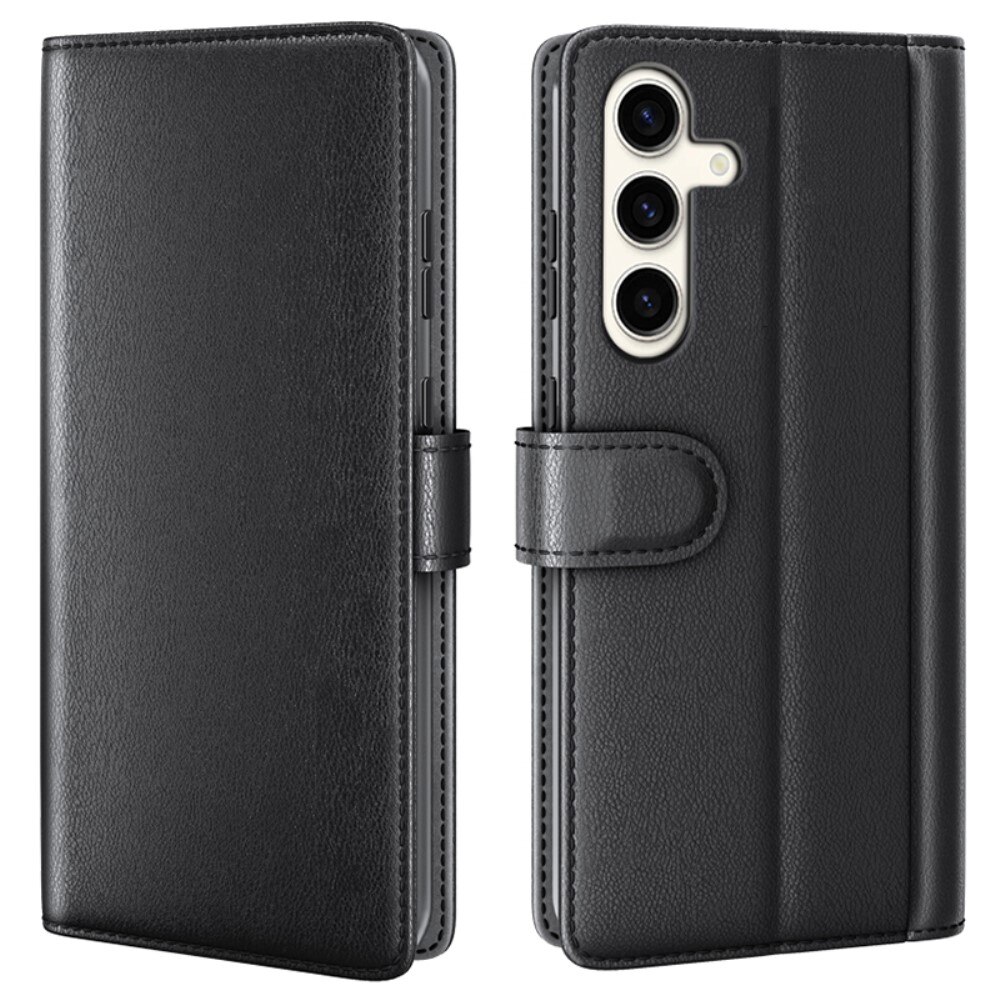 Samsung Galaxy S24 Plus Handytasche aus Echtem Leder schwarz