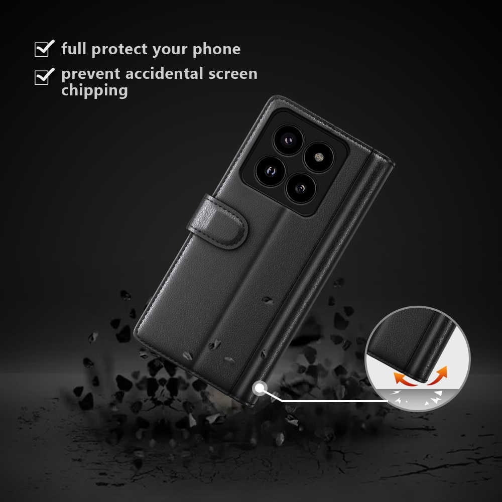 Xiaomi 14 Pro Echtlederhülle schwarz