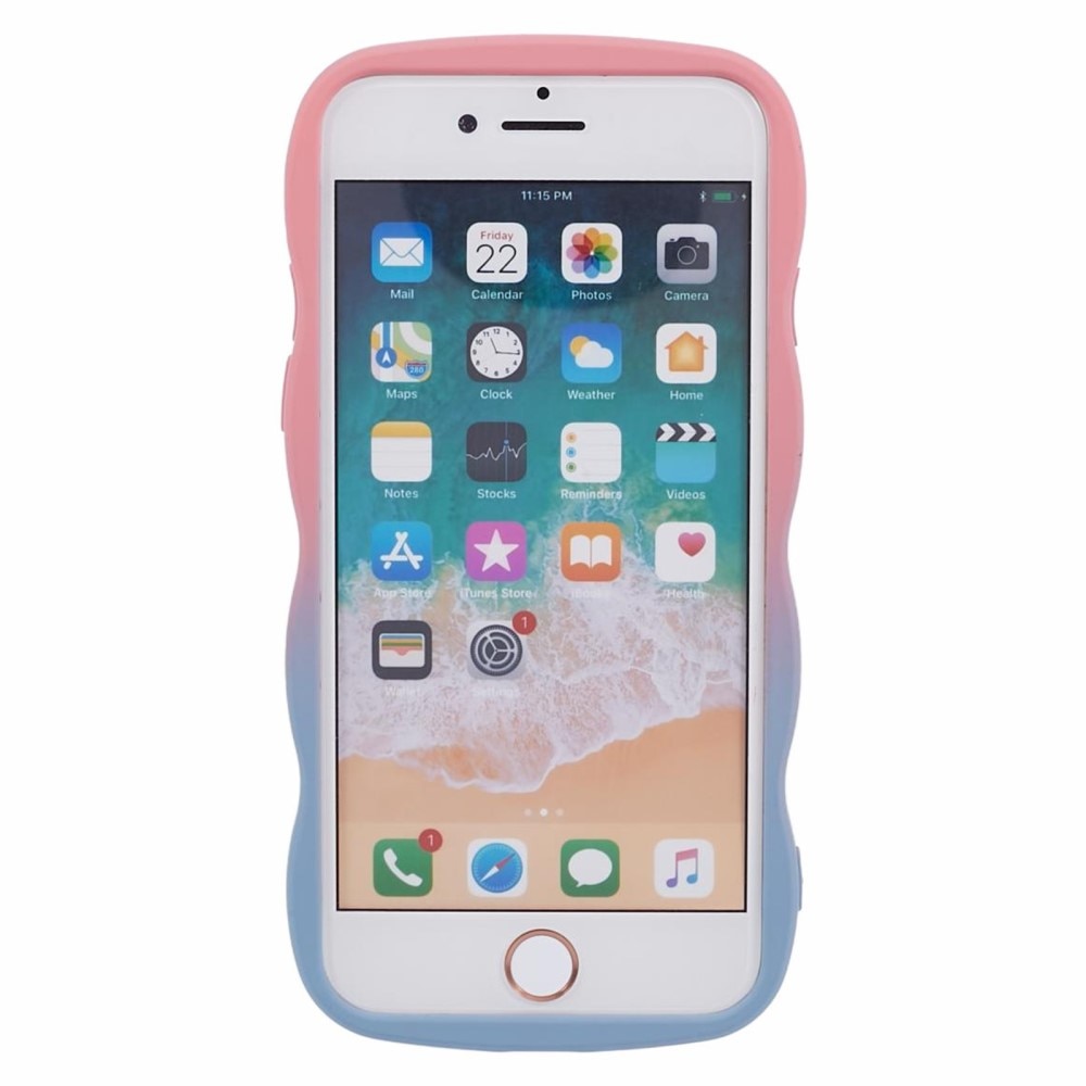 iPhone SE (2020) Hülle Wavy Edge rosa/blaue Ombre