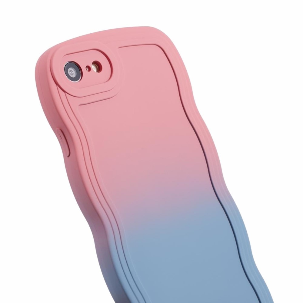 iPhone SE (2020) Hülle Wavy Edge rosa/blaue Ombre