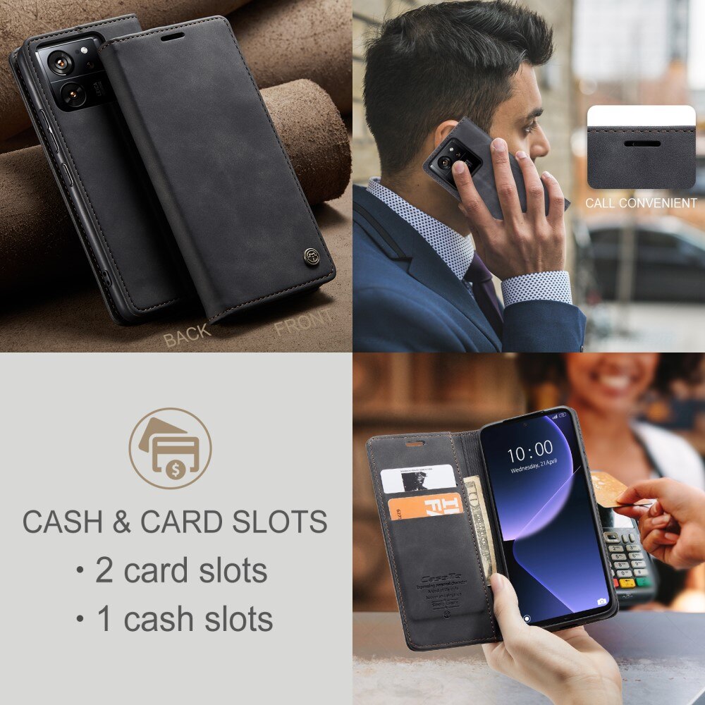Slim Portemonnaie-Hülle Xiaomi 13T Schwarz