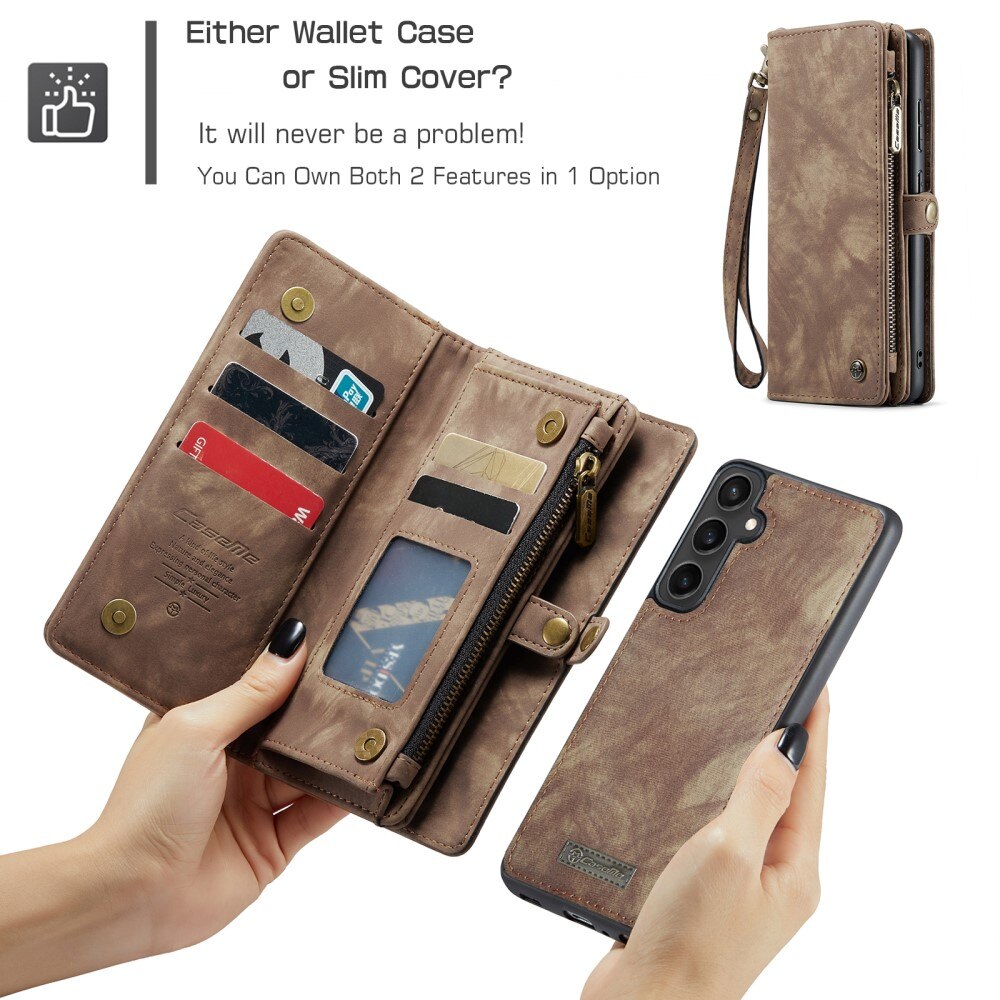 Multi-slot Portemonnaie-Hülle Samsung Galaxy S23 FE Braun