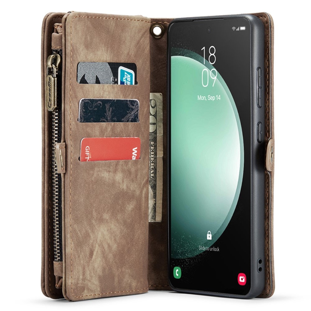 Multi-slot Portemonnaie-Hülle Samsung Galaxy S23 FE Braun
