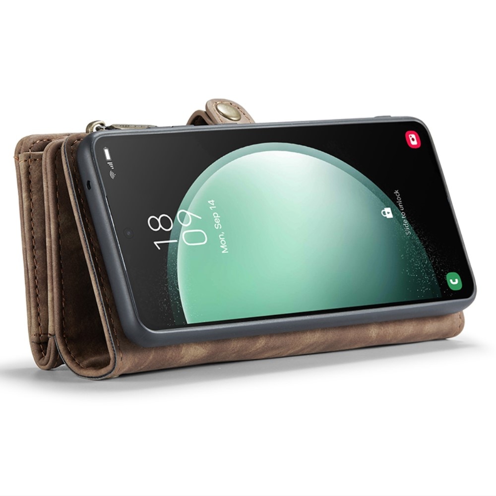 Multi-slot Portemonnaie-Hülle Samsung Galaxy S23 FE Braun