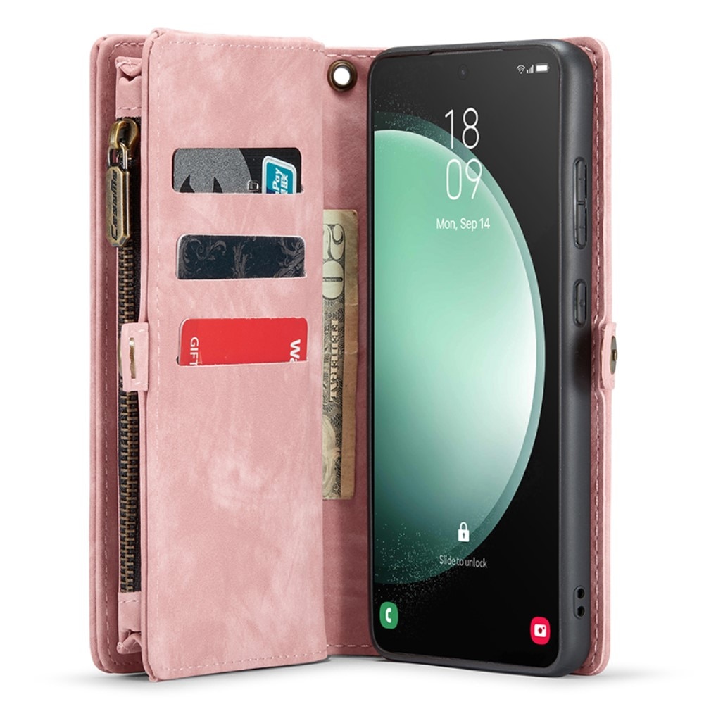 Multi-slot Portemonnaie-Hülle Samsung Galaxy S23 FE rosa
