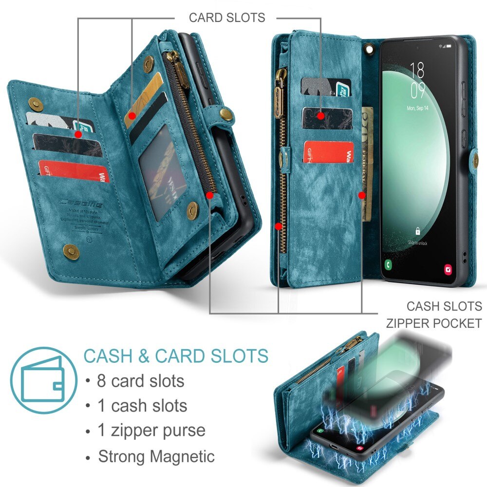 Multi-slot Portemonnaie-Hülle Samsung Galaxy S23 FE Blau