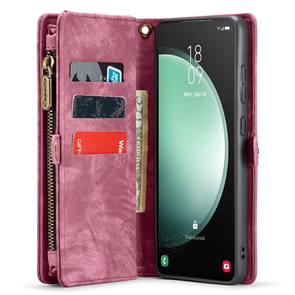 Multi-slot Portemonnaie-Hülle Samsung Galaxy S23 FE rot
