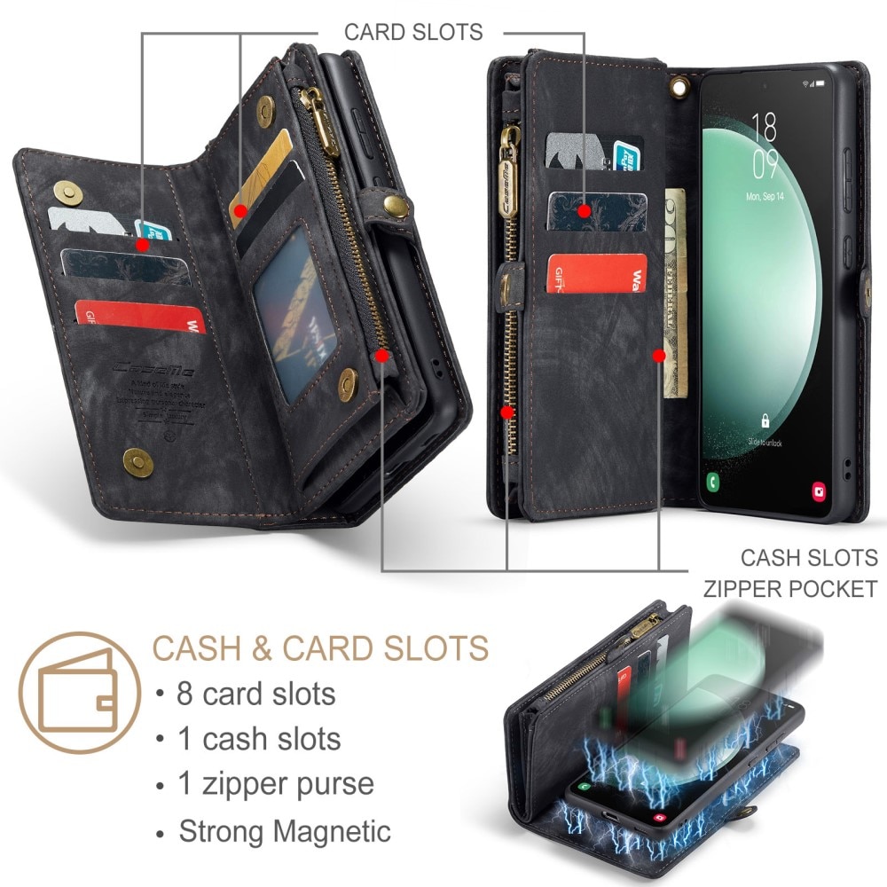 Multi-slot Portemonnaie-Hülle Samsung Galaxy S23 FE Grau