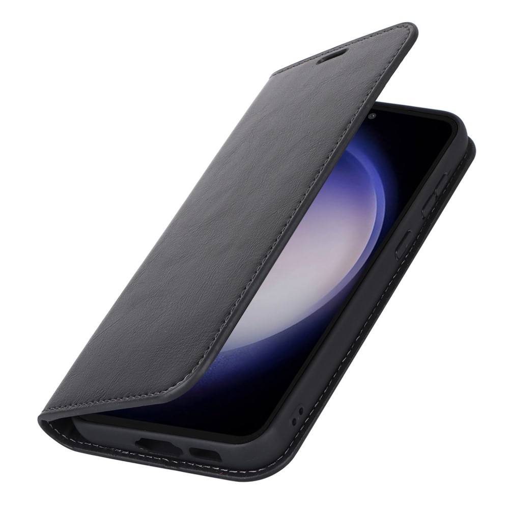 Samsung Galaxy S23 FE Handytasche aus Echtem Leder schwarz