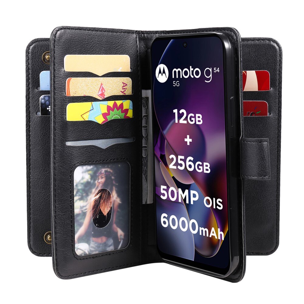 Motorola Moto G54 Handytasche Multi-slot, schwarz