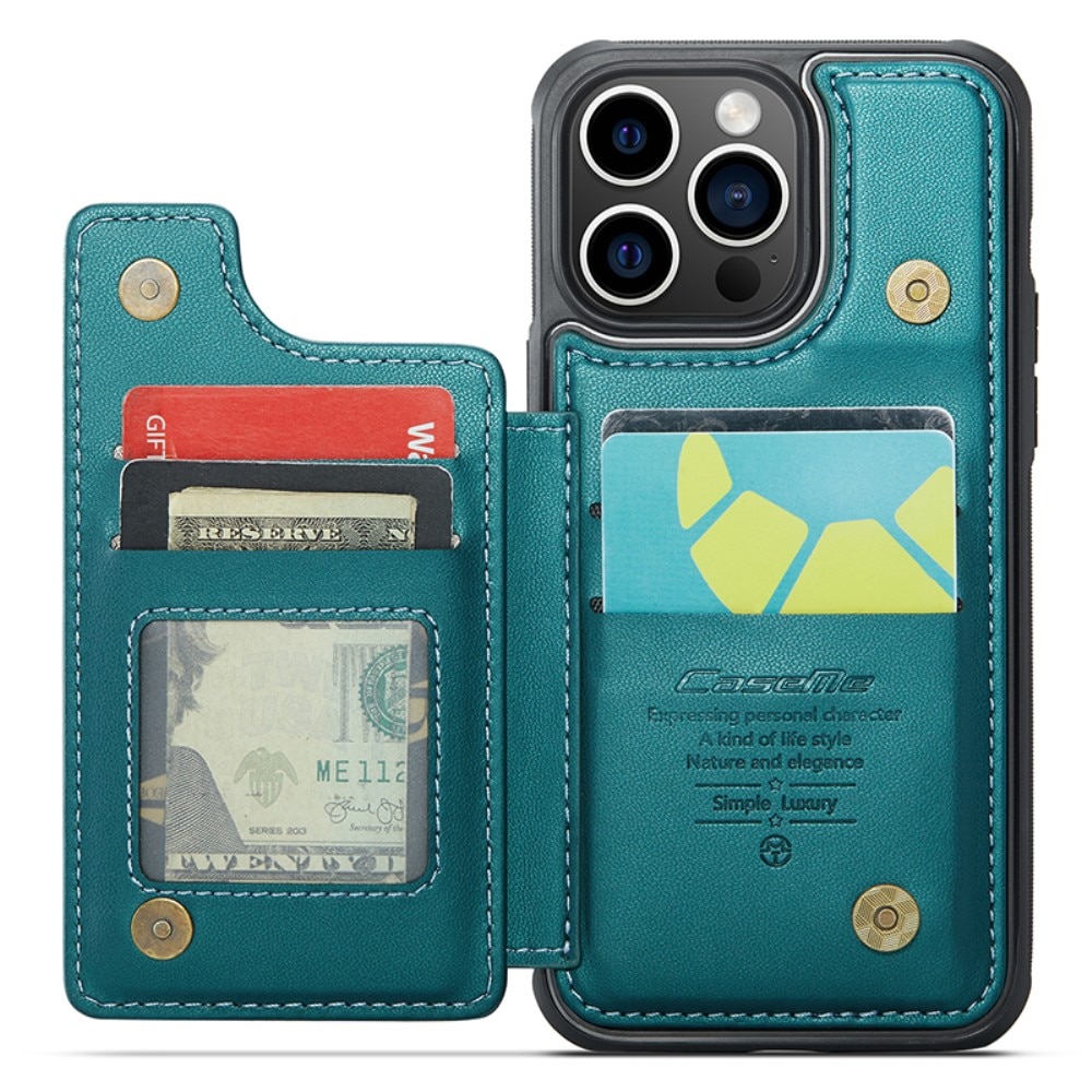 RFID-geschützte Portemonnaie-Hülle iPhone 14 Pro blau