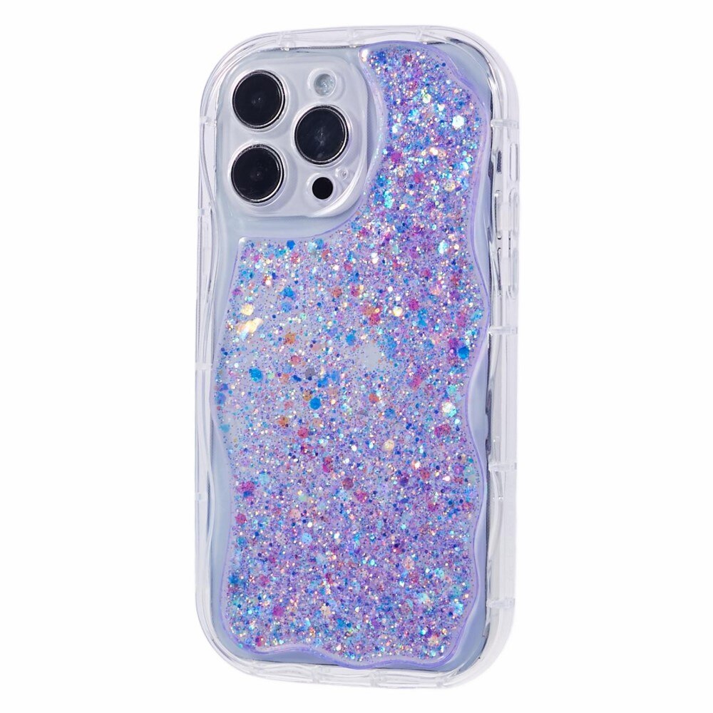 iPhone 12 Pro Glitzerhülle Wavy lila