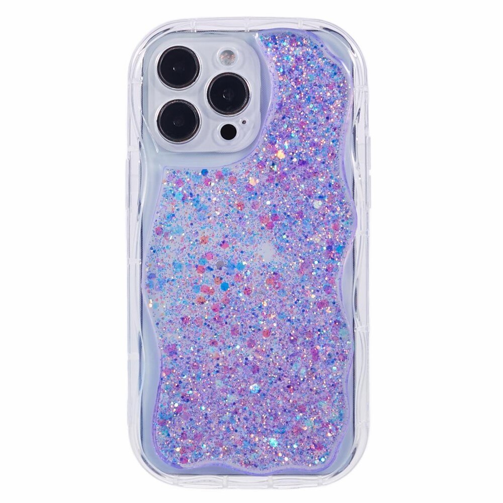 iPhone 12 Pro Glitzerhülle Wavy lila