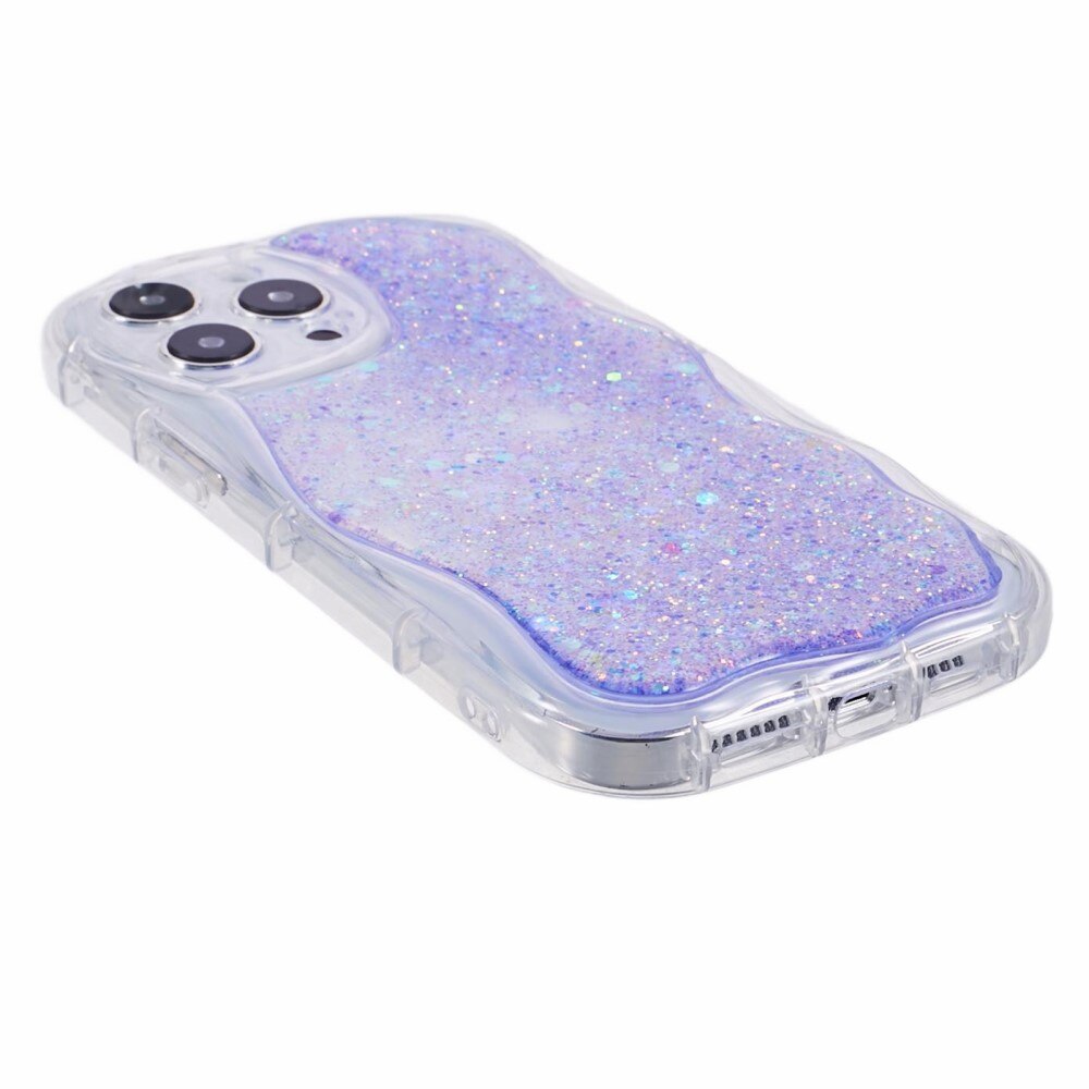 iPhone 12 Pro Glitzerhülle Wavy lila