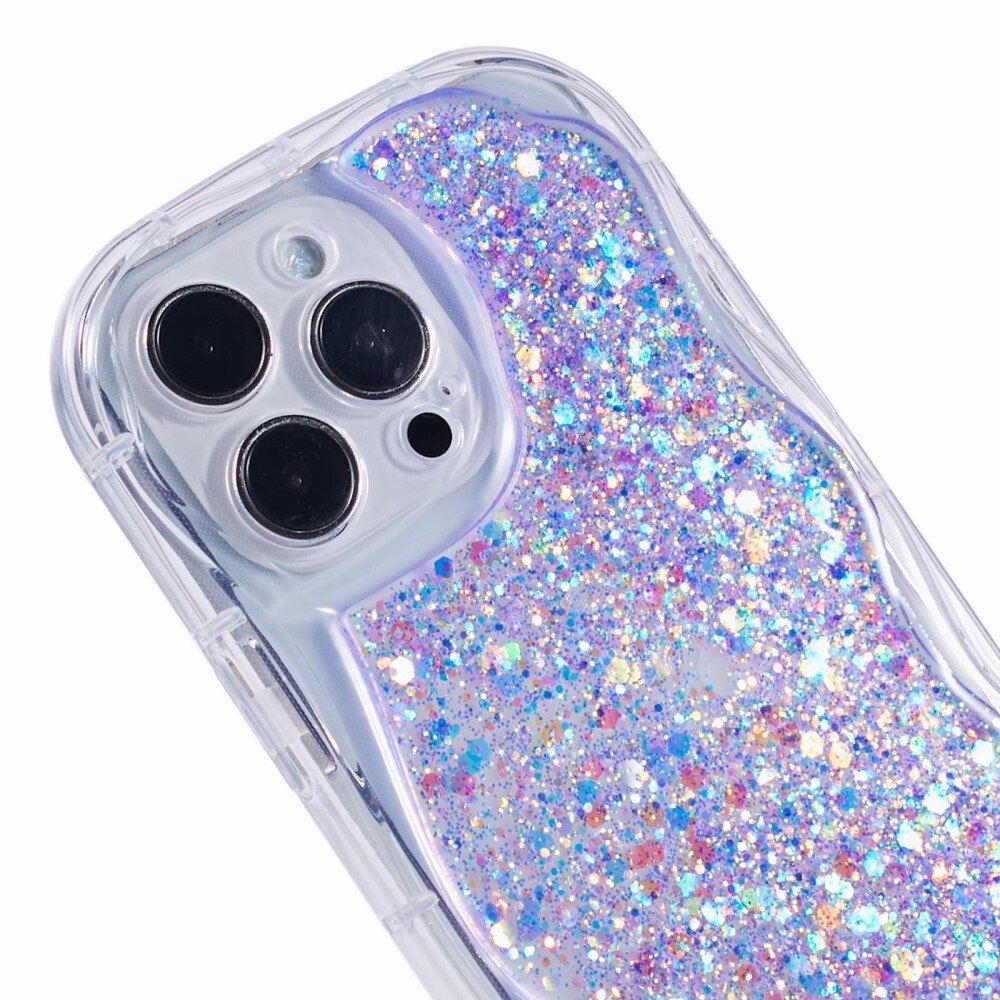 iPhone 12 Pro Glitzerhülle Wavy lila