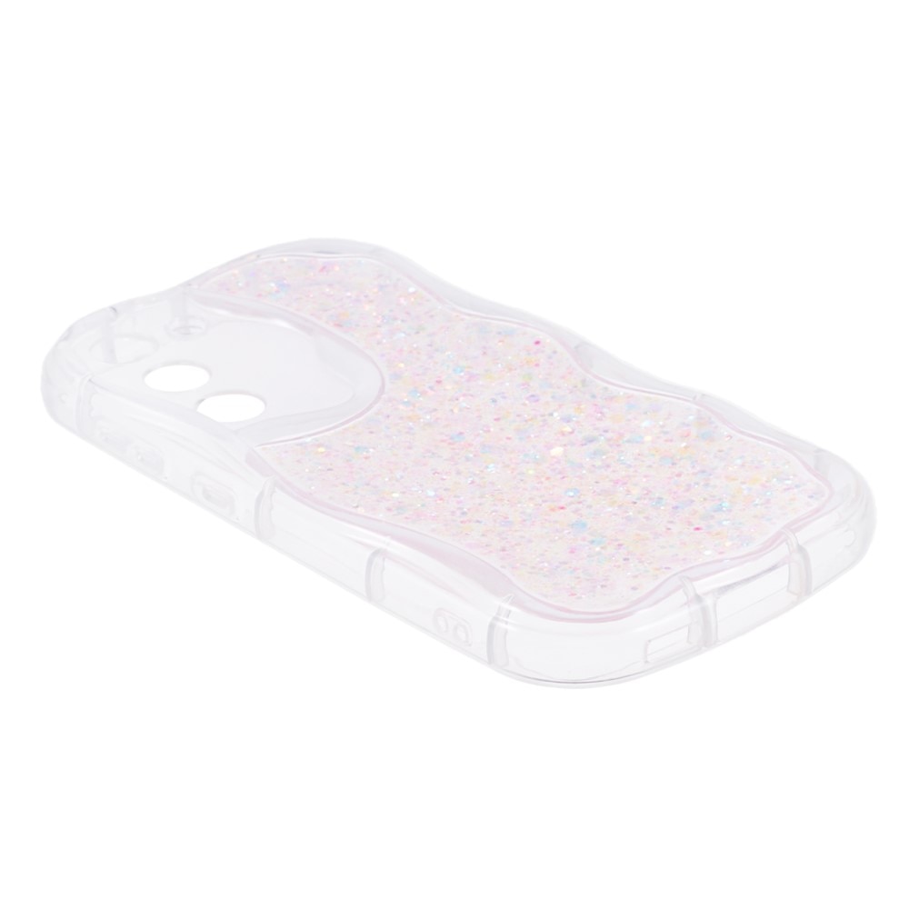 Samsung Galaxy S23 Glitzerhülle Wavy rosa