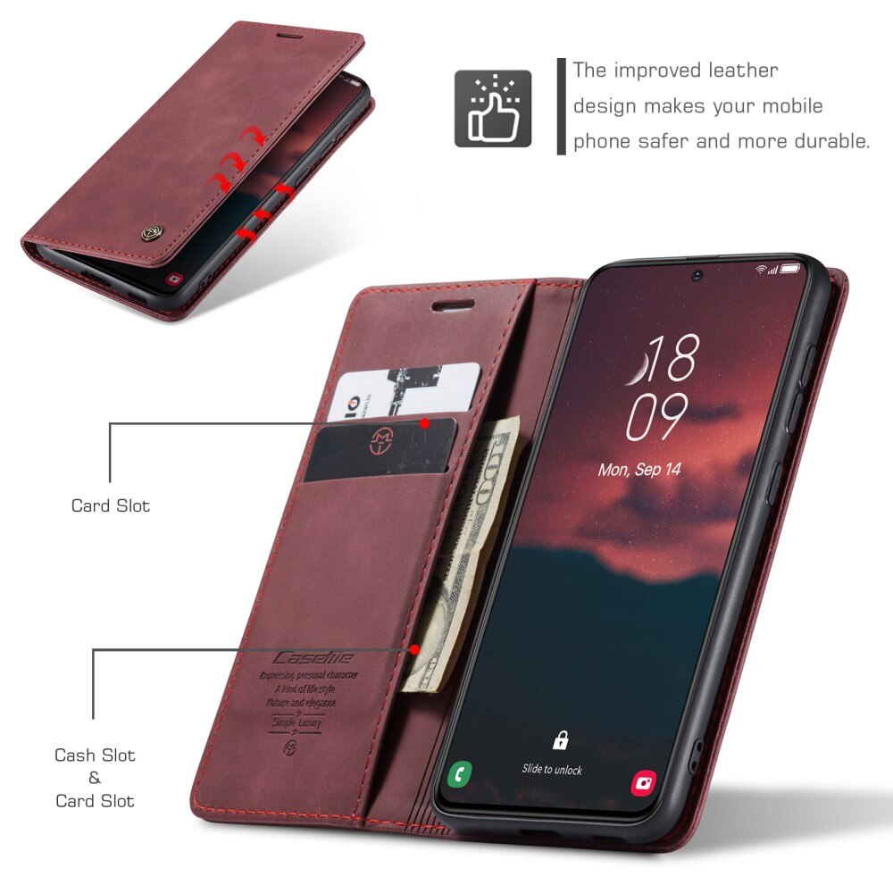 Slim Portemonnaie-Hülle Samsung Galaxy S24 Plus Rot