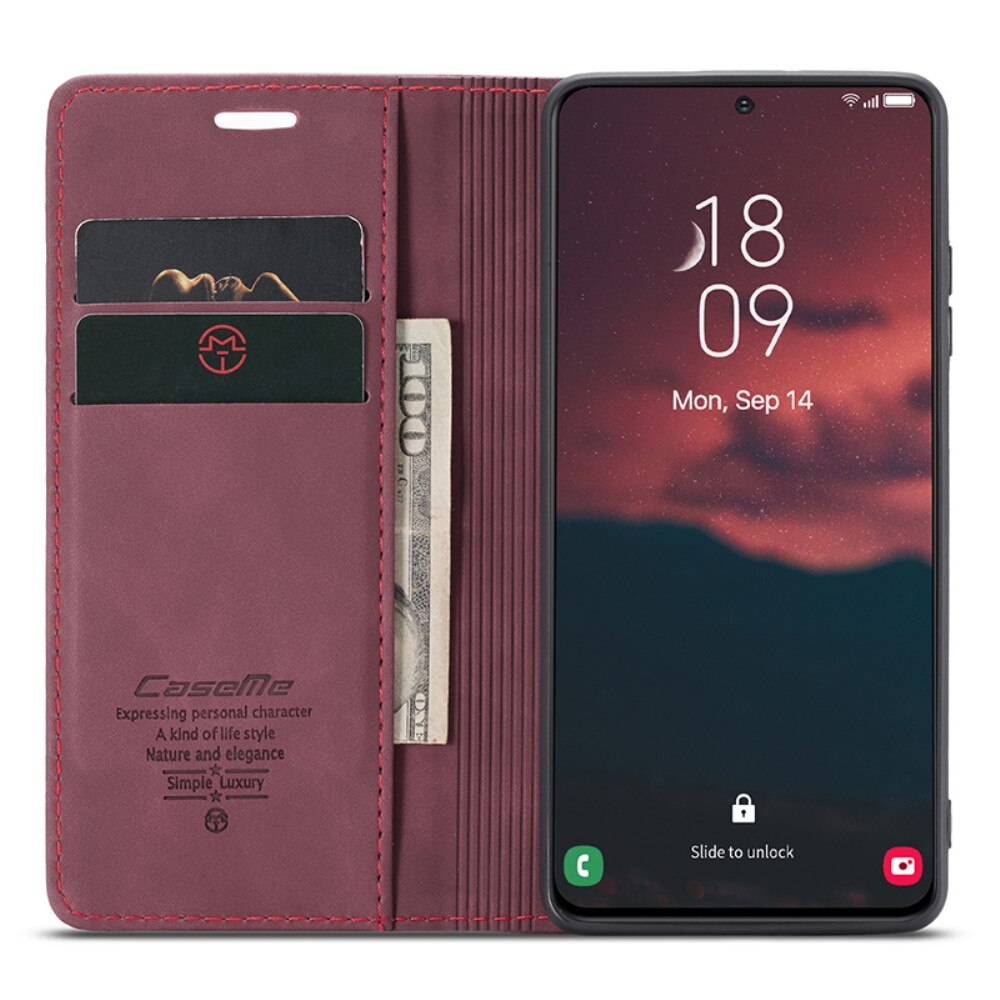 Slim Portemonnaie-Hülle Samsung Galaxy S24 Plus Rot