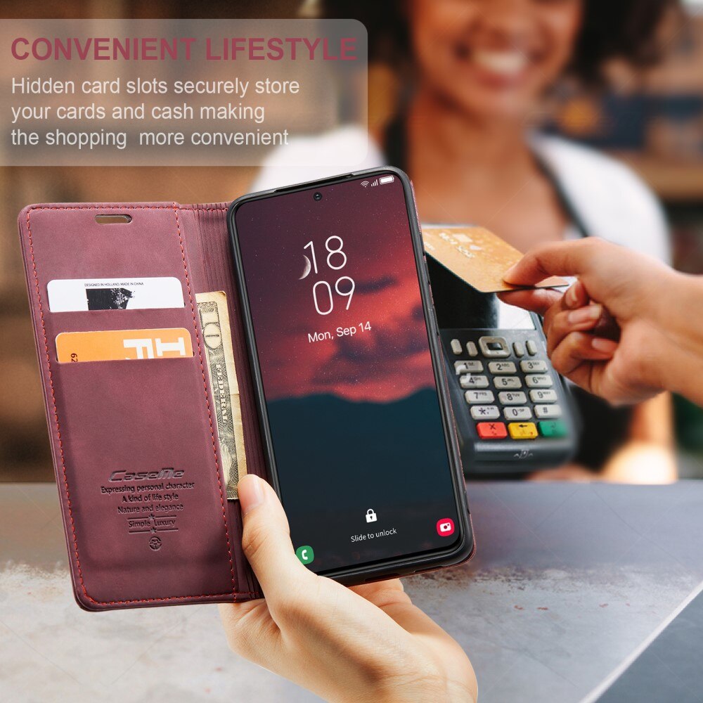 Slim Portemonnaie-Hülle Samsung Galaxy S24 Plus Rot