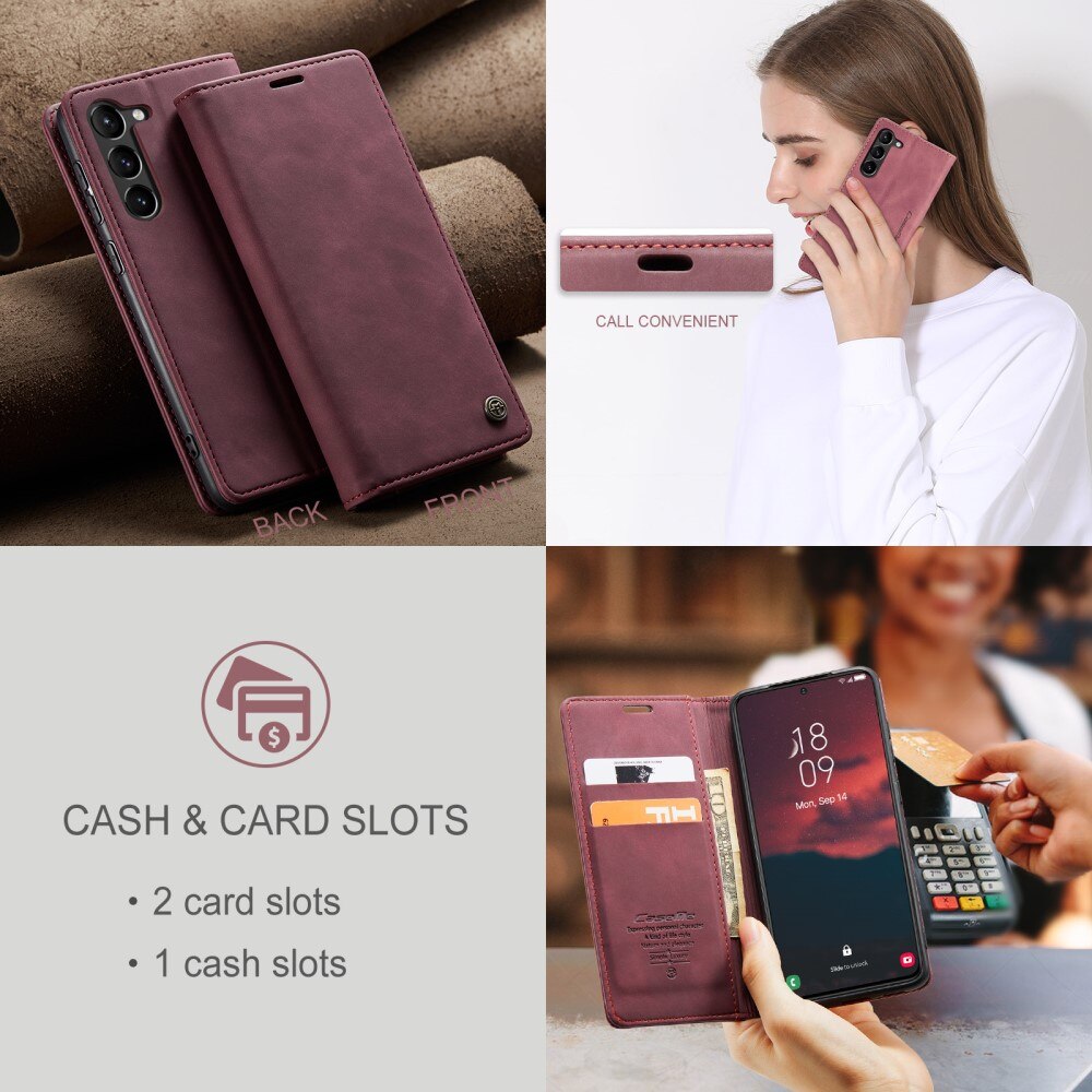Slim Portemonnaie-Hülle Samsung Galaxy S24 Plus Rot