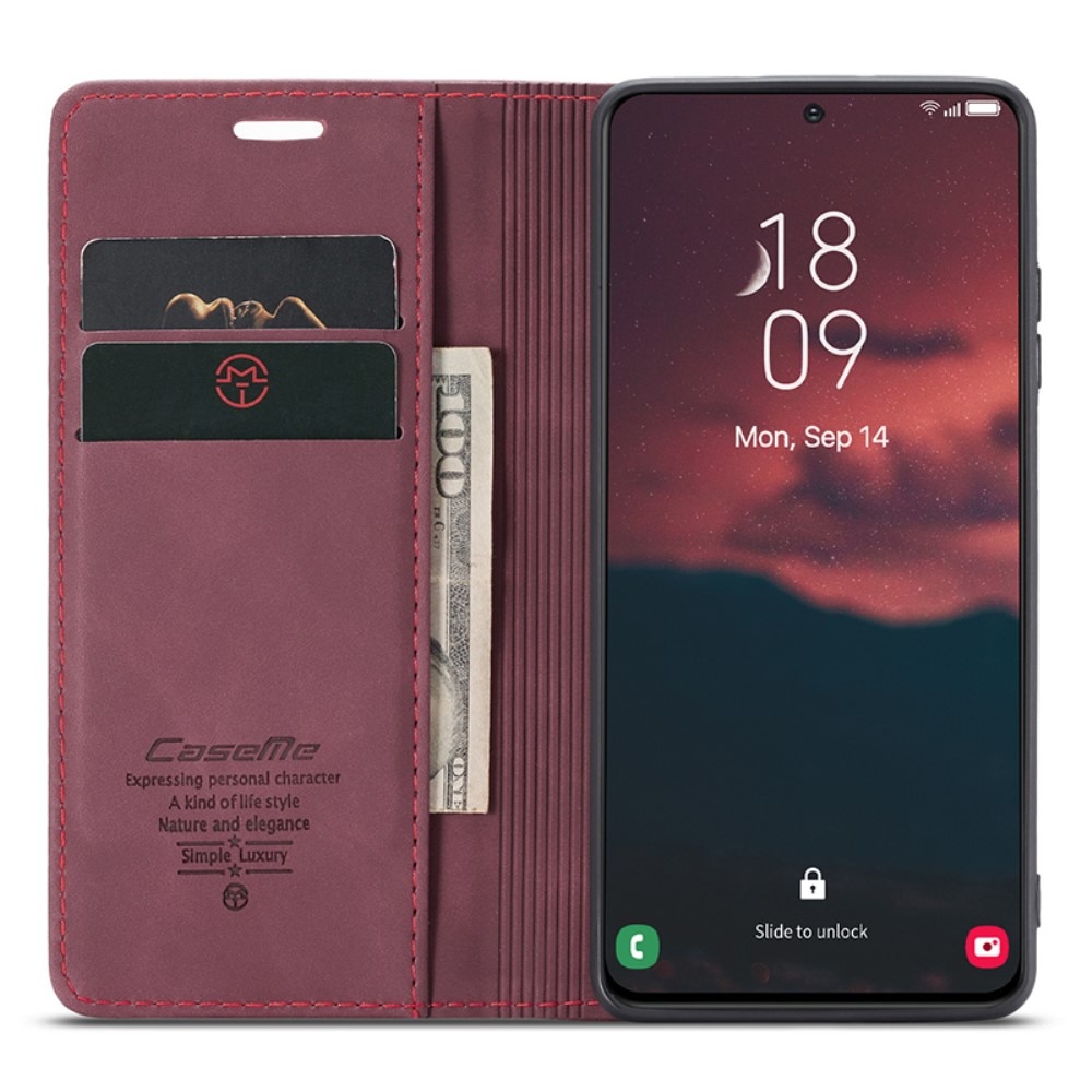 Slim Portemonnaie-Hülle Samsung Galaxy S24 rot