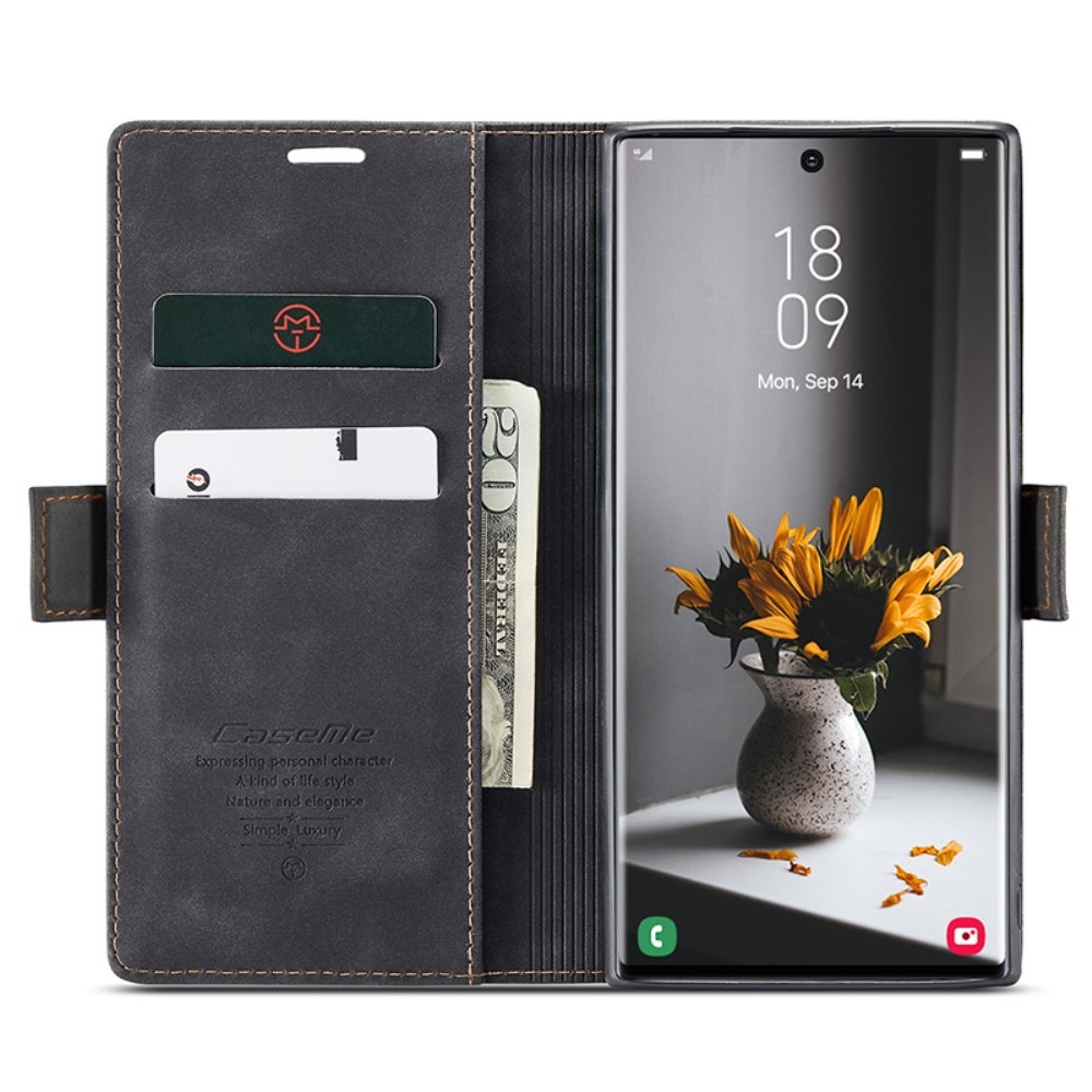 Slim Portemonnaie-Hülle Samsung Galaxy S24 Ultra Schwarz