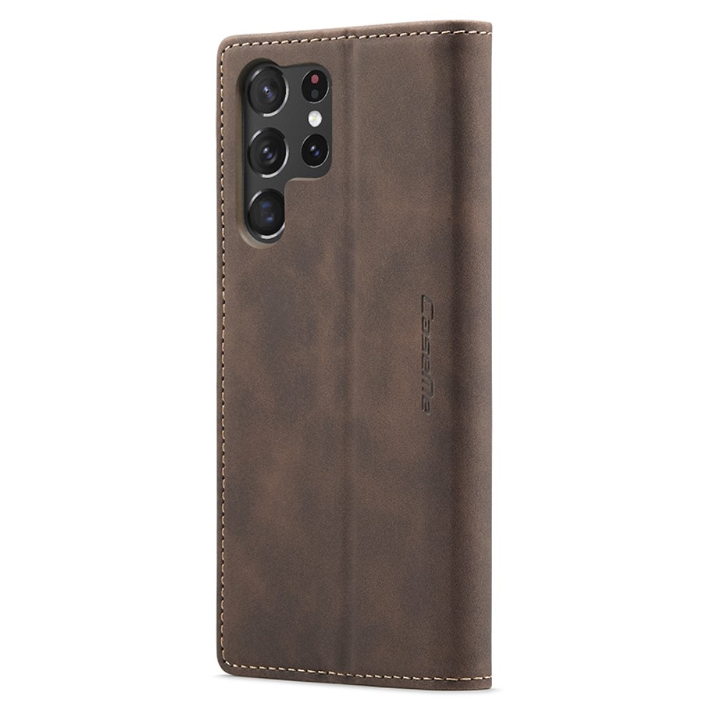 Slim Portemonnaie-Hülle Samsung Galaxy S24 Ultra Braun