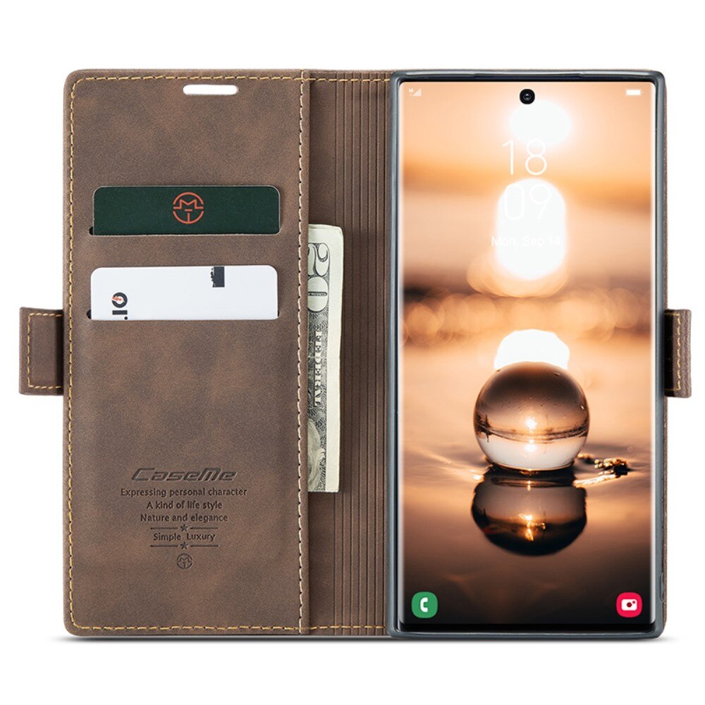 Slim Portemonnaie-Hülle Samsung Galaxy S24 Ultra Braun