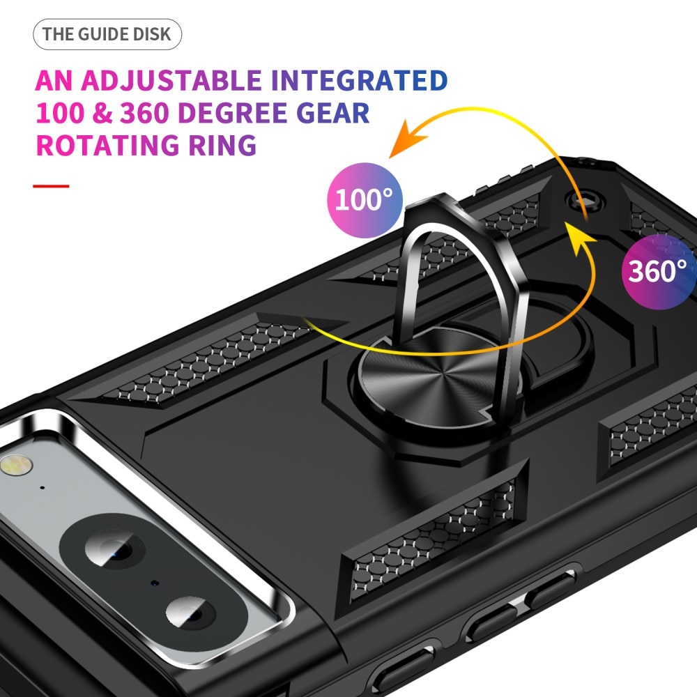 Google Pixel 8a Hybrid-Hülle Tech Ring schwarz