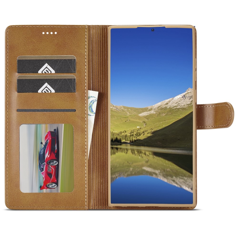 Portemonnaie-Hülle Samsung Galaxy S24 Ultra cognac