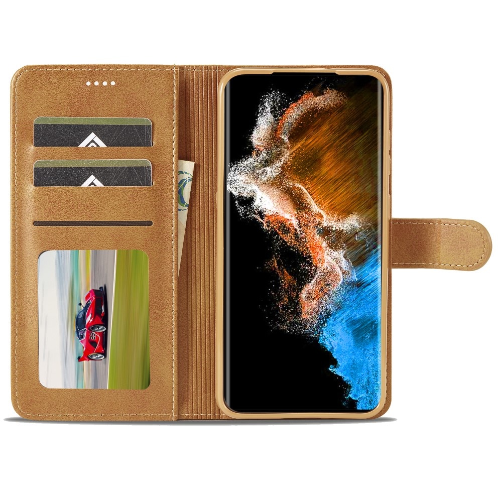 Portemonnaie-Hülle Samsung Galaxy S24 Plus cognac