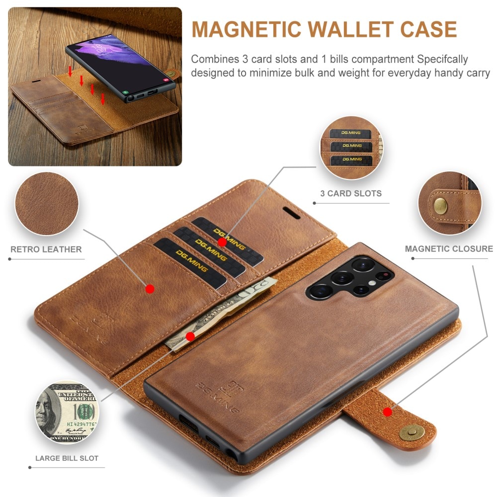 Handytasche Magnetische Samsung Galaxy S24 Ultra Cognac