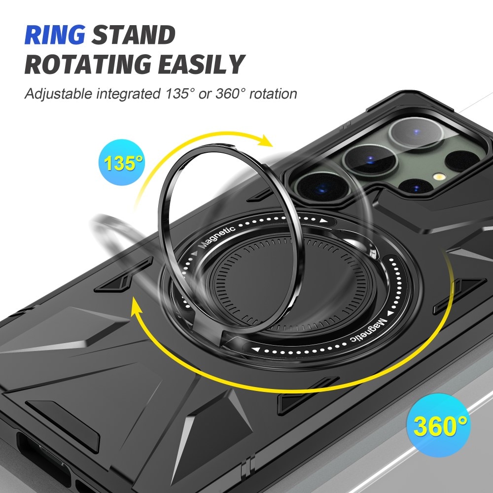 Samsung Galaxy S24 Ultra Hybrid-Hülle Tech MagSafe Ring schwarz