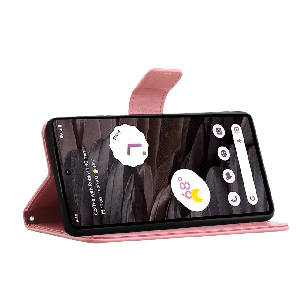 Google Pixel 8a Handyhülle mit Schmetterlingsmuster, rosa