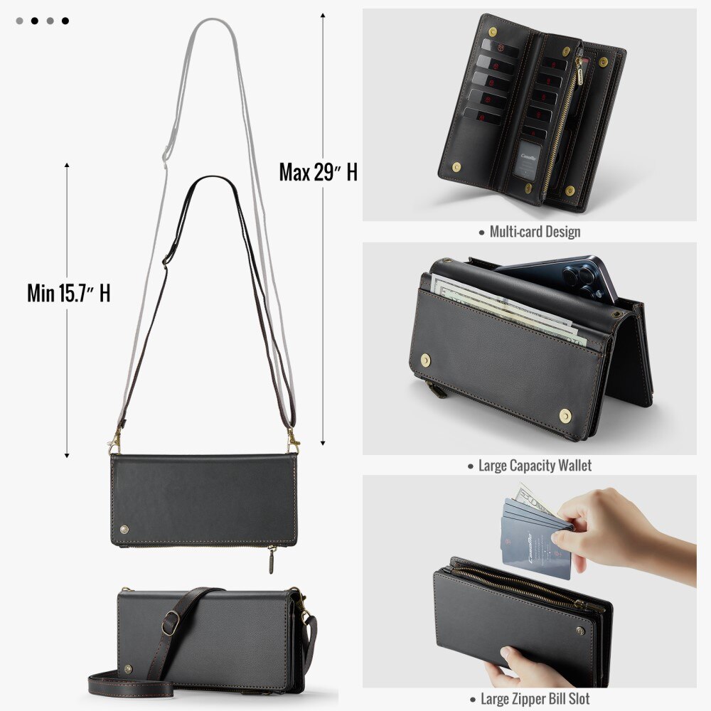 Universal Crossbody Brieftasche Hülle schwarz