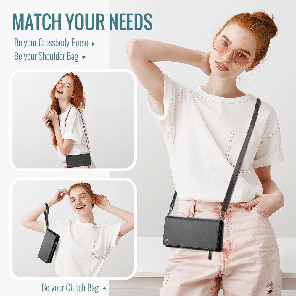 Universal Crossbody Brieftasche Hülle schwarz