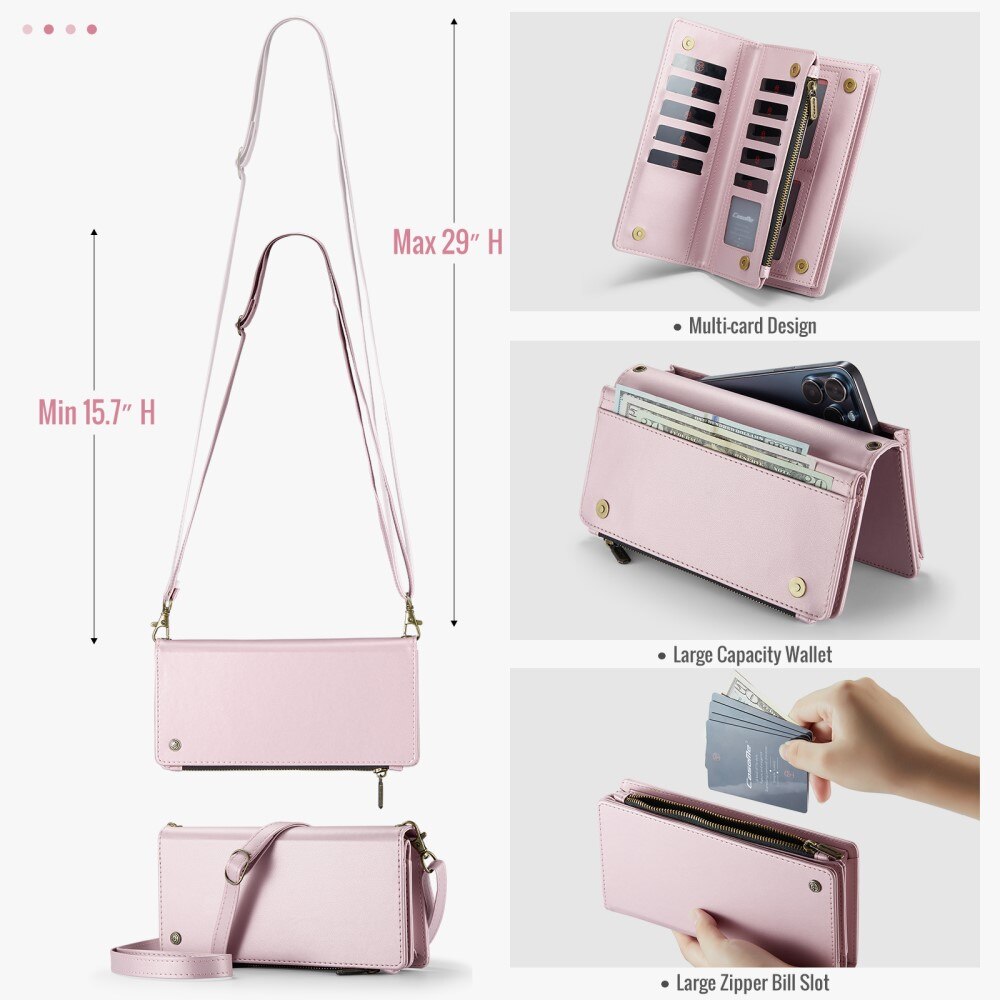 Universal Crossbody Brieftasche Hülle rosa