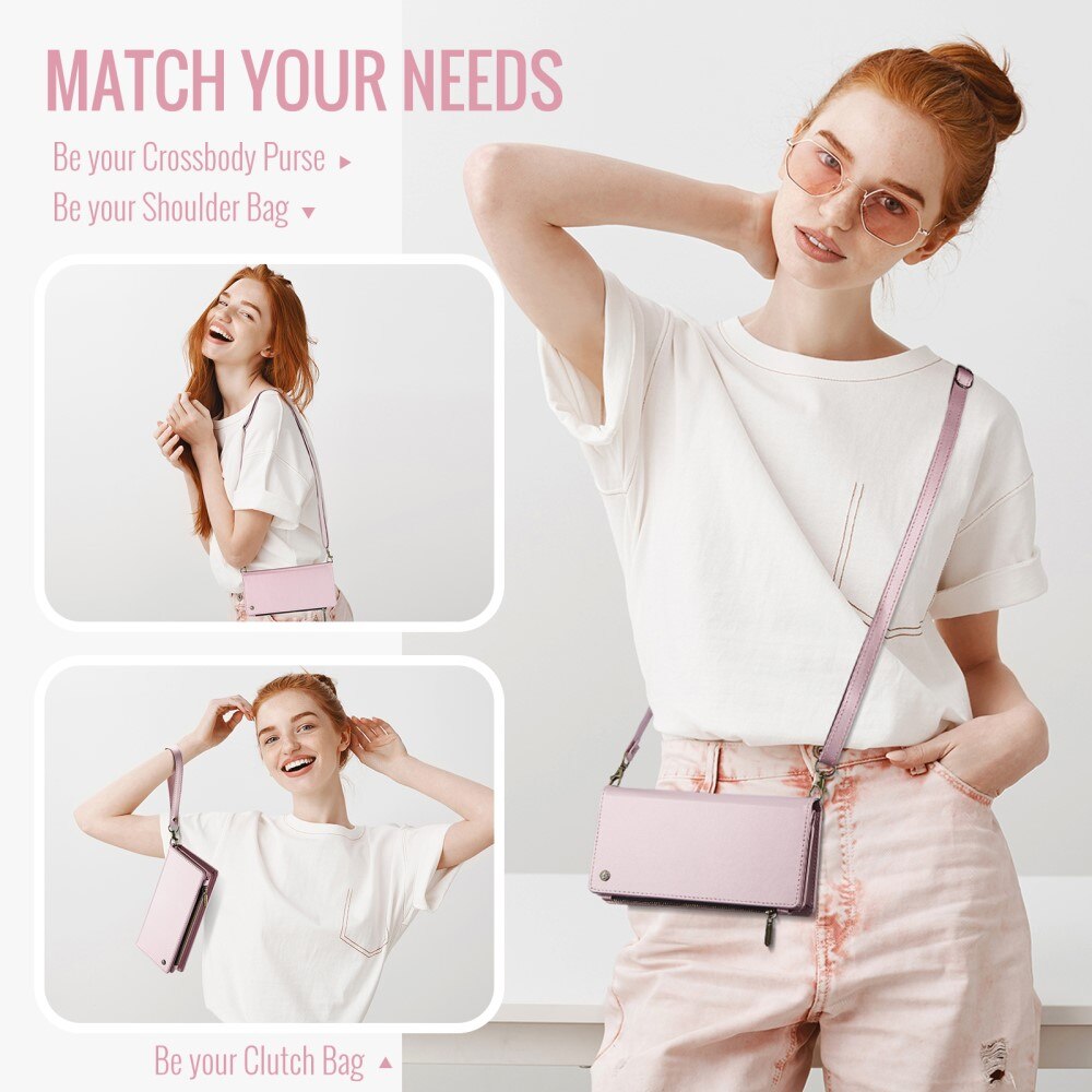 Universal Crossbody Brieftasche Hülle rosa