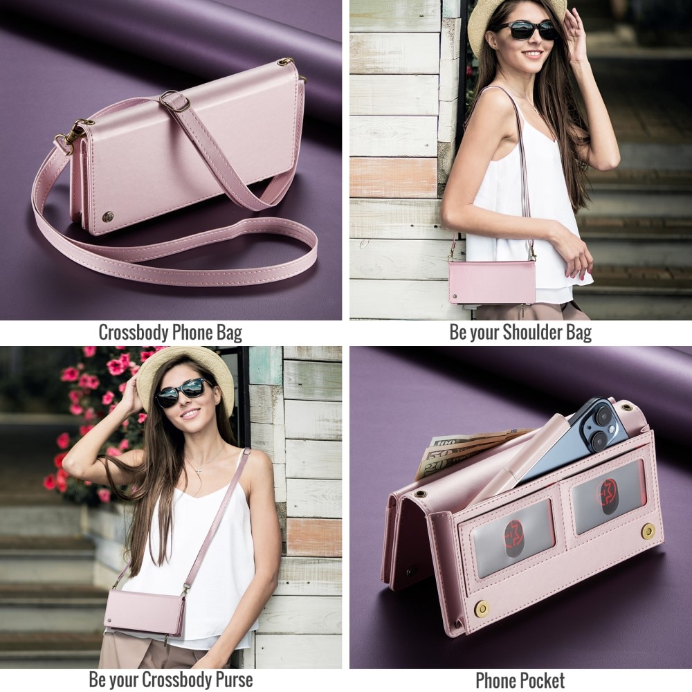 Universal Crossbody Brieftasche Hülle rosa