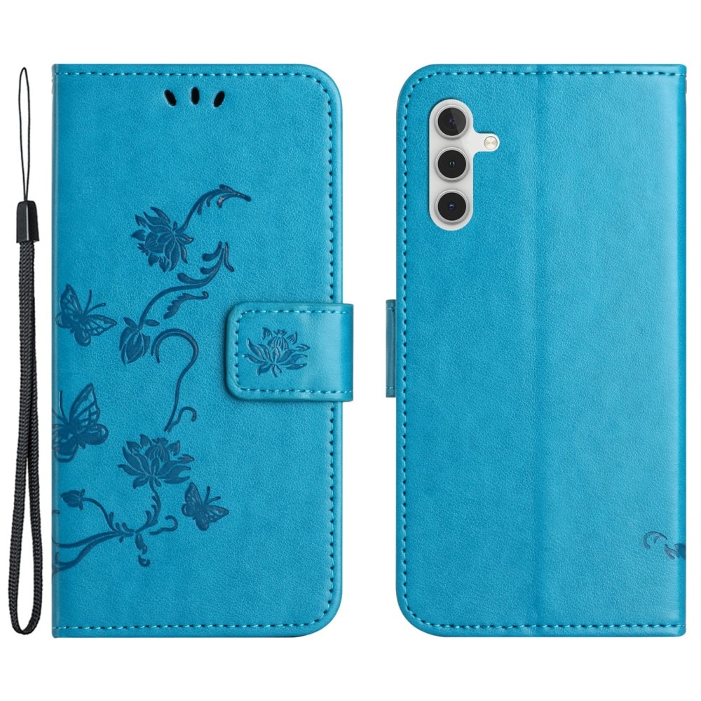 Samsung Galaxy A35 Handyhülle mit Schmetterlingsmuster, blau