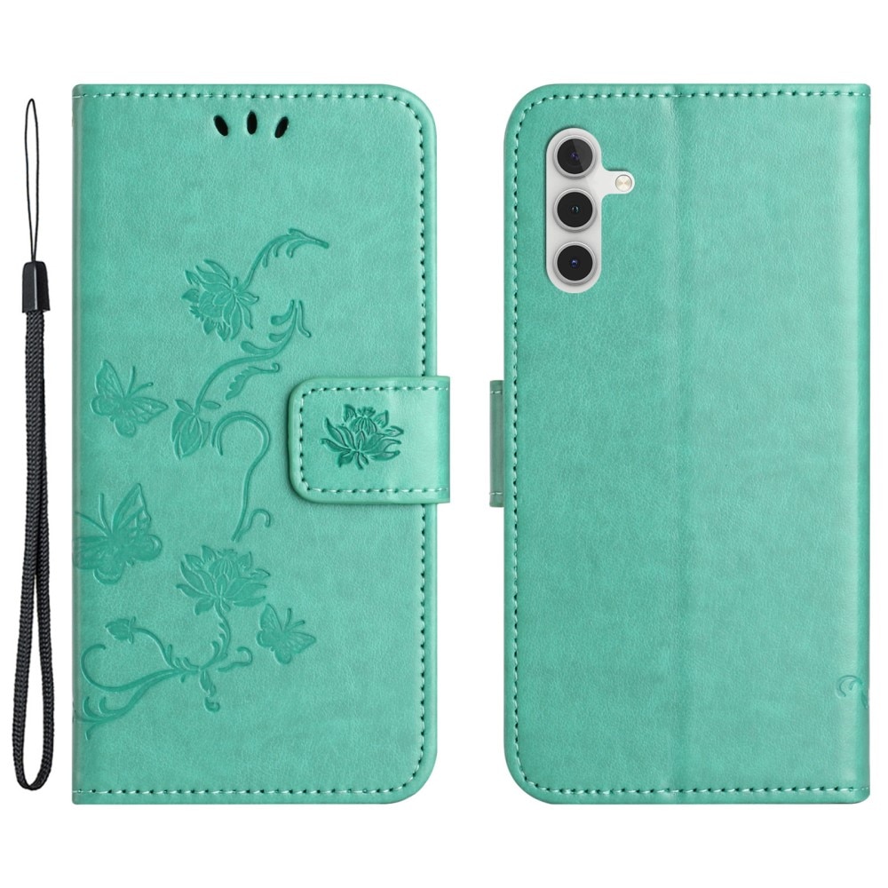 Samsung Galaxy A35 Handyhülle mit Schmetterlingsmuster, grün