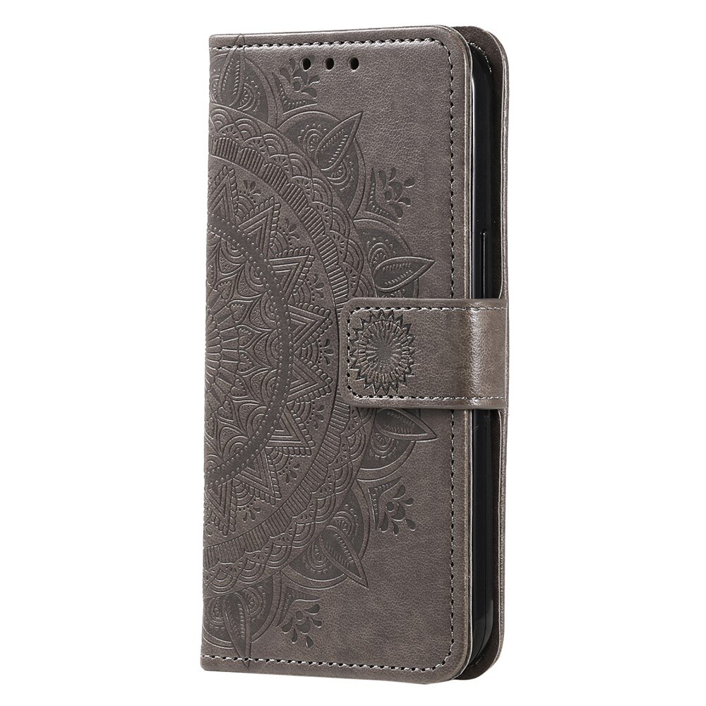 Xiaomi Redmi 13C Handytasche Mandala grau