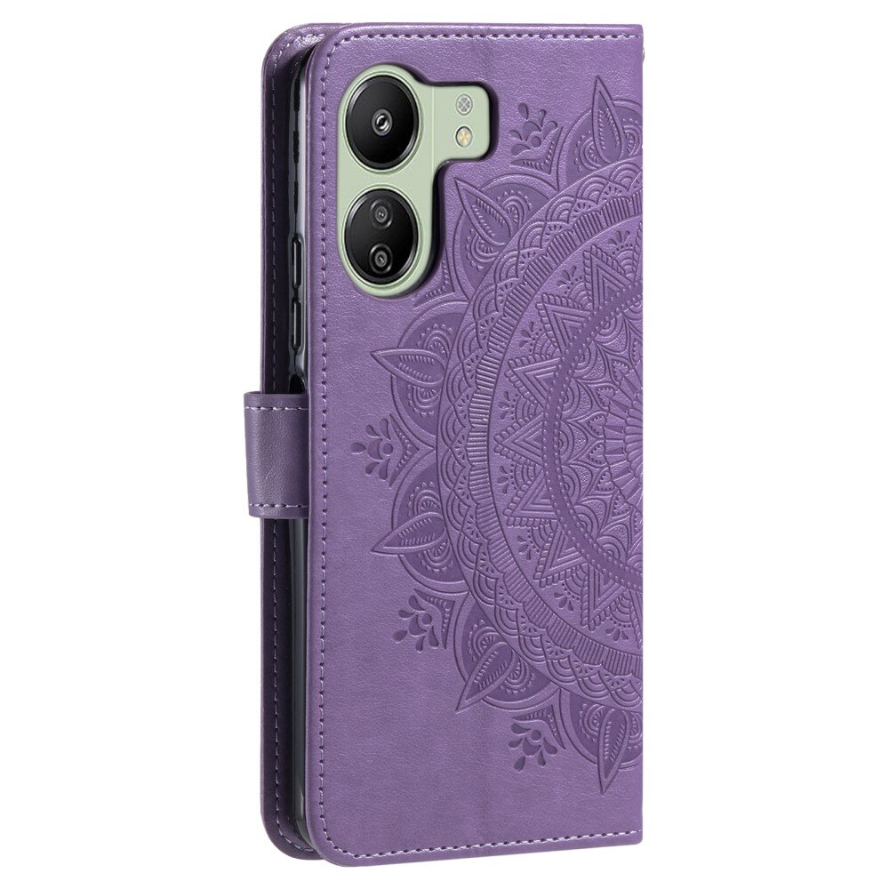 Xiaomi Redmi 13C Handytasche Mandala lila