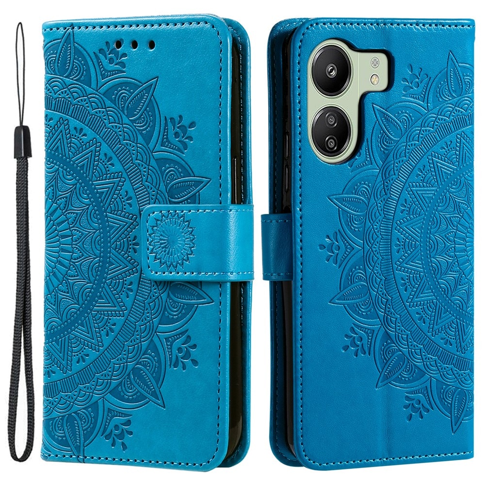 Xiaomi Redmi 13C Handytasche Mandala blau