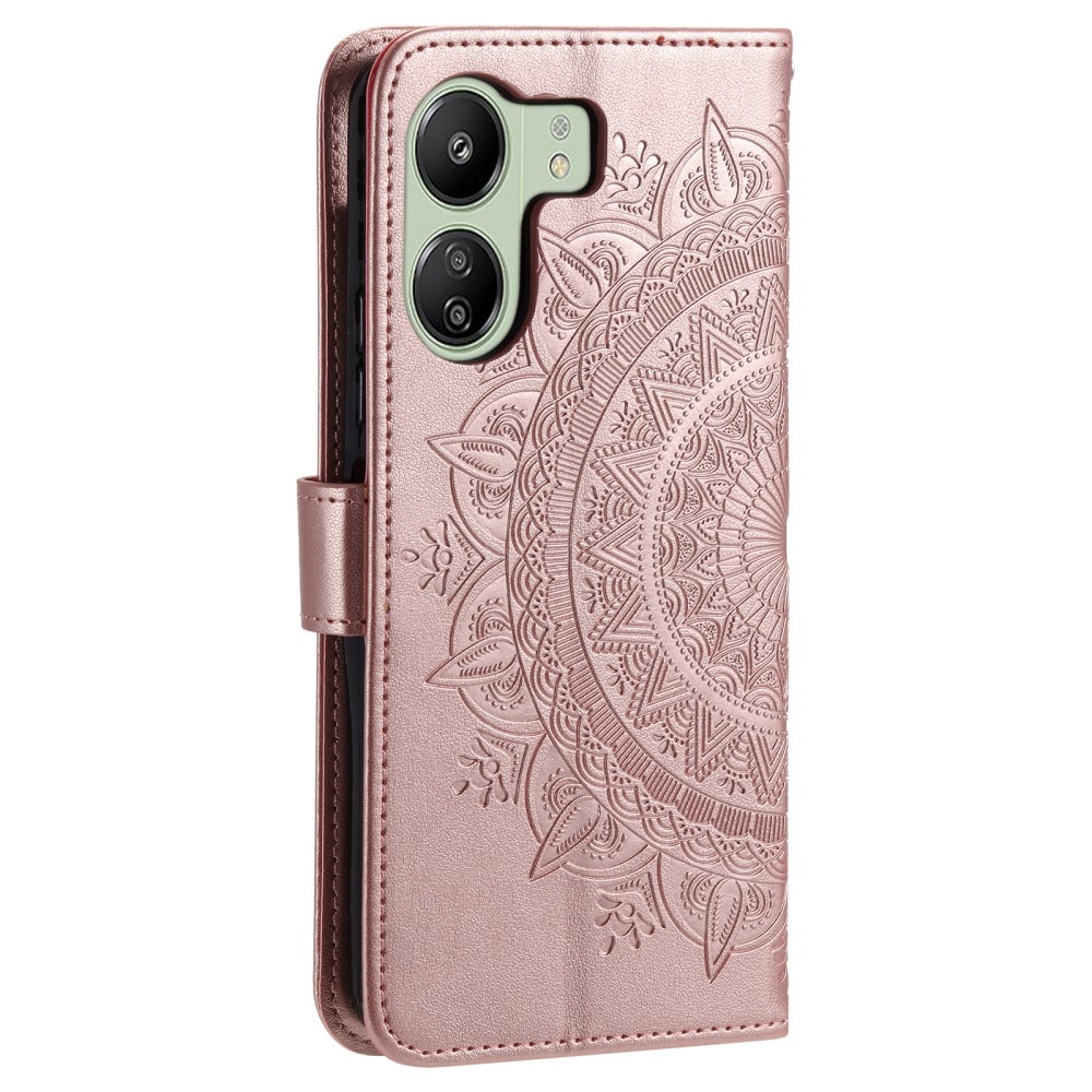 Xiaomi Redmi 13C Handytasche Mandala roségold