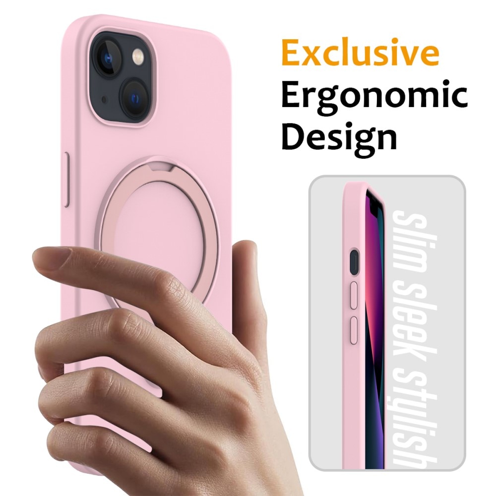 Silikonhülle Kickstand MagSafe iPhone 13 rosa