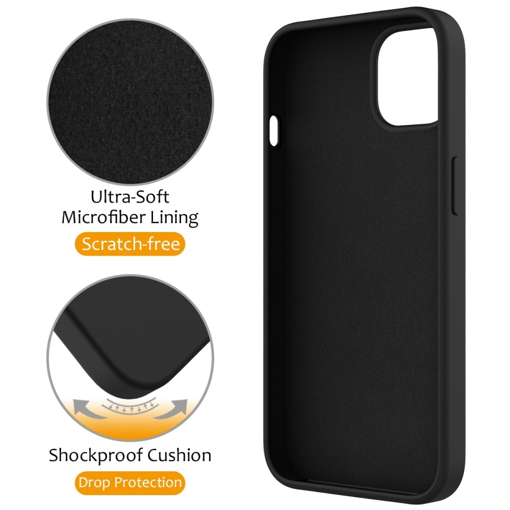 Silikonhülle Kickstand MagSafe iPhone 15 schwarz