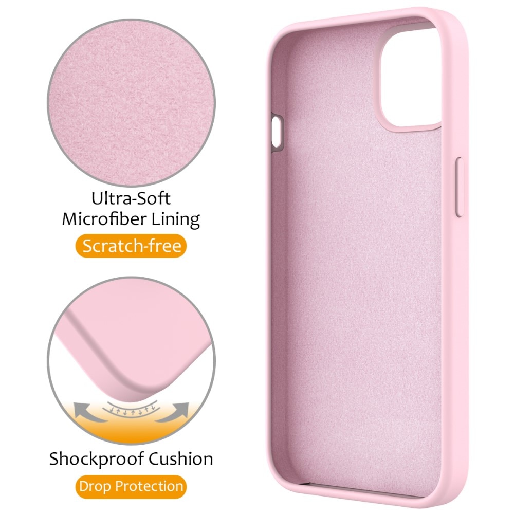 Silikonhülle Kickstand MagSafe iPhone 15 rosa