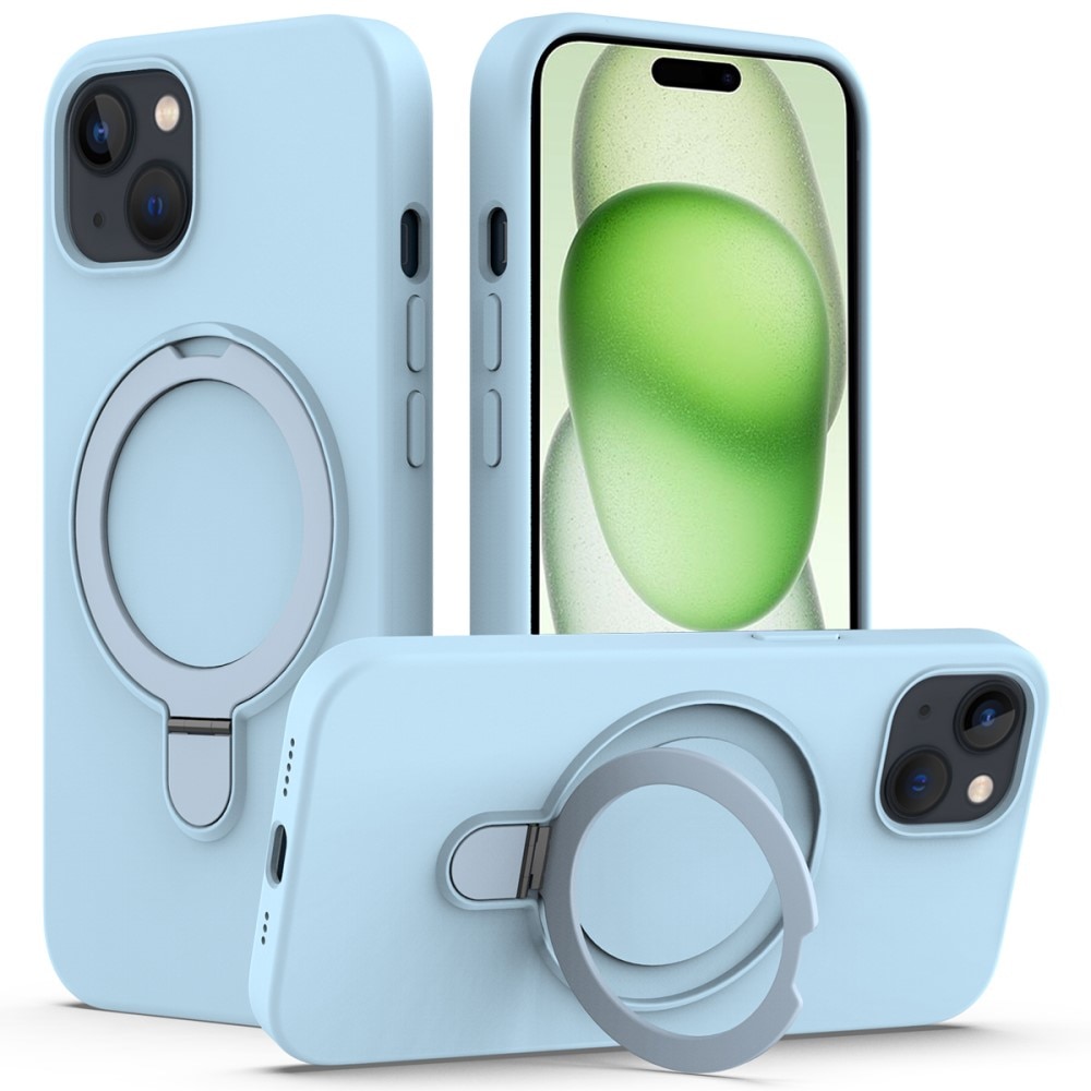 Silikonhülle Kickstand MagSafe iPhone 15 blau