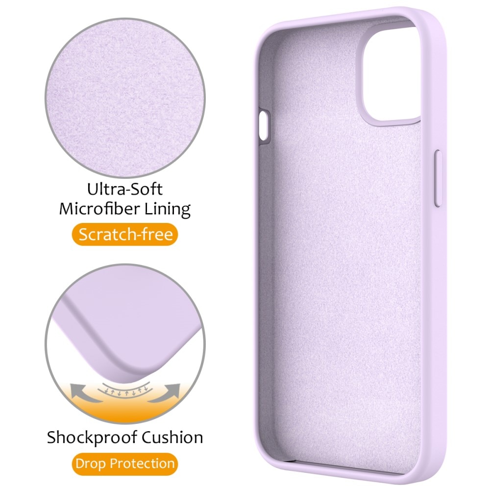 Silikonhülle Kickstand MagSafe iPhone 15 lila